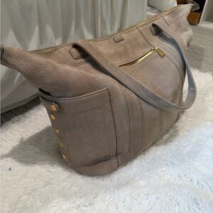 Hammitt Taupe Leather Tote with Gold Accents